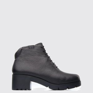 Camper WANDA Black Lace-up Ankle Boots, Size 37 EUR 7 US